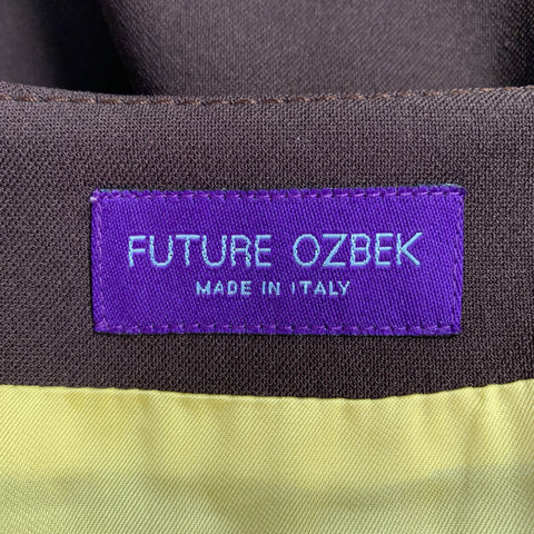 FUTURE OZBEK Size 6 Brown Rayon Blend Single Breasted Blazer Mini Skirt Set