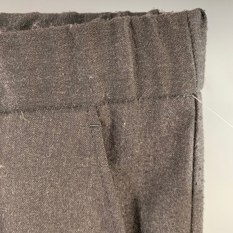 BARENA Pantalon décontracté à cordon de serrage en mélange de laine vierge noir taille 36