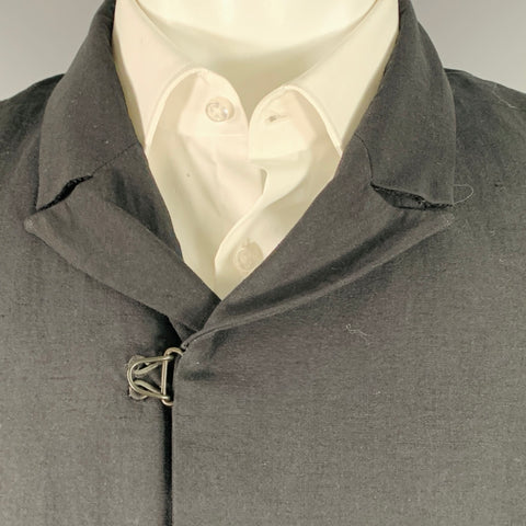 ATTACHMENT Size M Black Wool Linen Peak Lapel Sport Coat