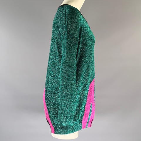 DSQUARED2 Size XS Green Pink Wool Blend Pull On Pullover
