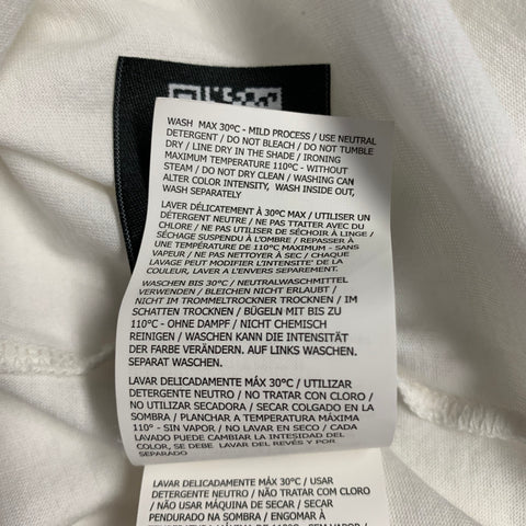 STONE ISLAND Size L White Cotton Half Placket Polo
