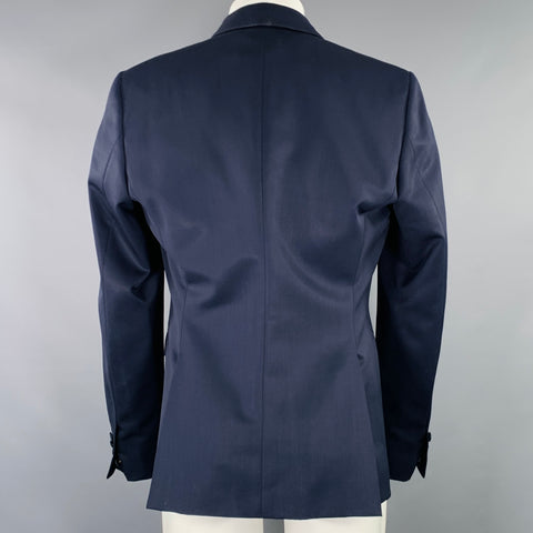 BURBERRY PRORSUM Veste Sport Tuxedo en Laine Vierge Bleu Marine Taille 40