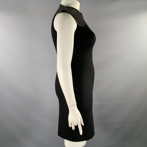 BOTTEGA VENETA Size S Black Wool Heather Sleeveless Dress