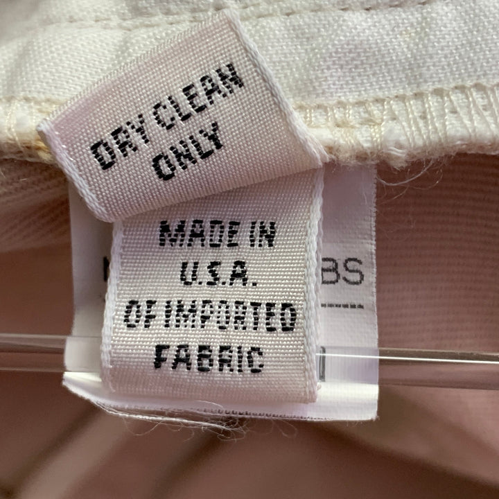 MARC JACOBS Size 34 Cream Cotton Twill Straight Zip Fly Casual Pants