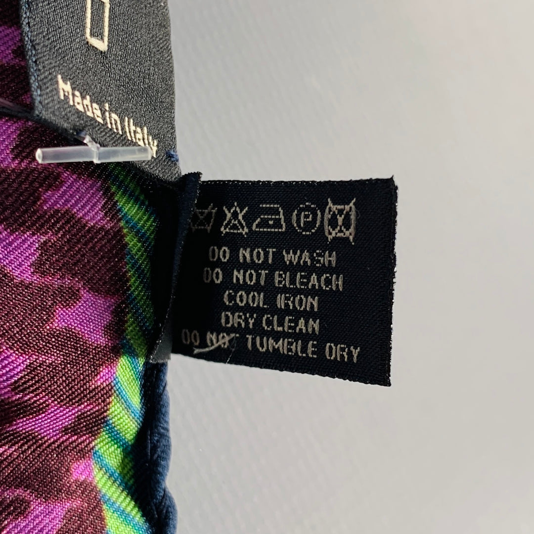 ETRO Multi Color Mixed Geometric Pattern Silk Pocket Square