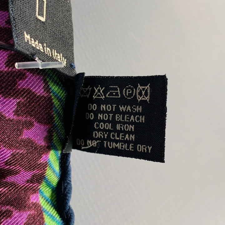 ETRO Multi Color Mixed Geometric Pattern Silk Pocket Square