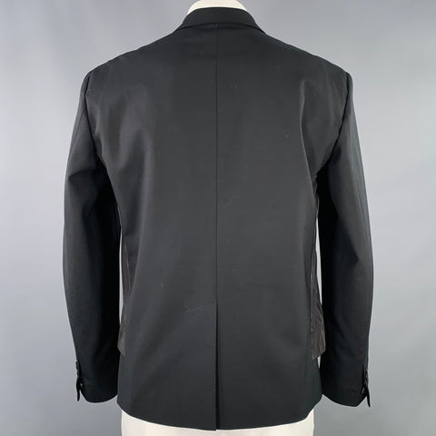 Veste de sport utilitaire DSQUARED2 en mélange de laine vierge noire et argentée, taille 44