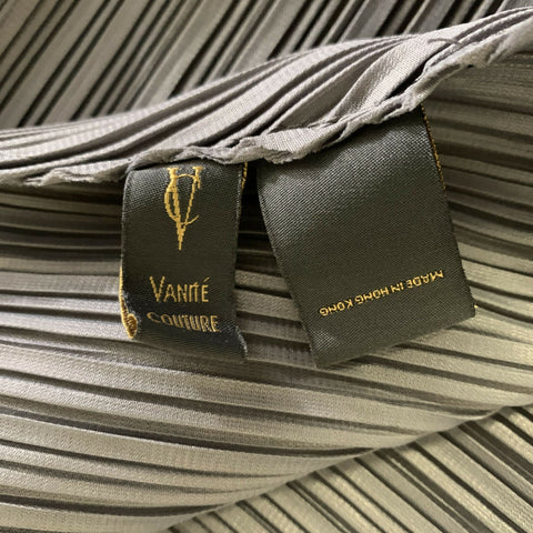 VANITE COUTURE Size One Size Grey Polyester &  Spandex Pleated  Set