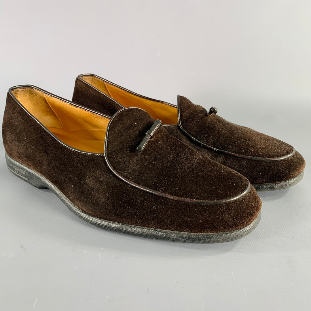 A.TESTONI Size 8 Brown Suede Slip On Loafers – Sui Generis  display picture 3