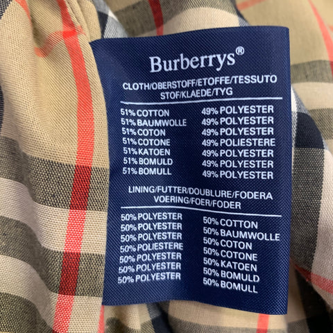 BURBERRYS Size S Tan Cotton Polyester Trenchcoat