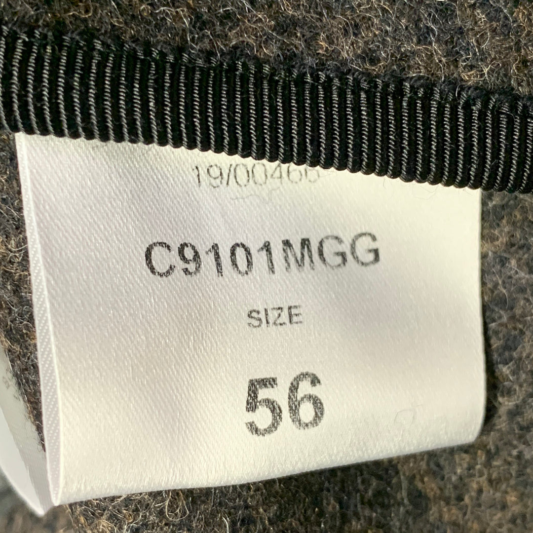 HARRIS WHARF LONDON Size 46 Heather Grey Brown Black Wool Single Breasted Coat