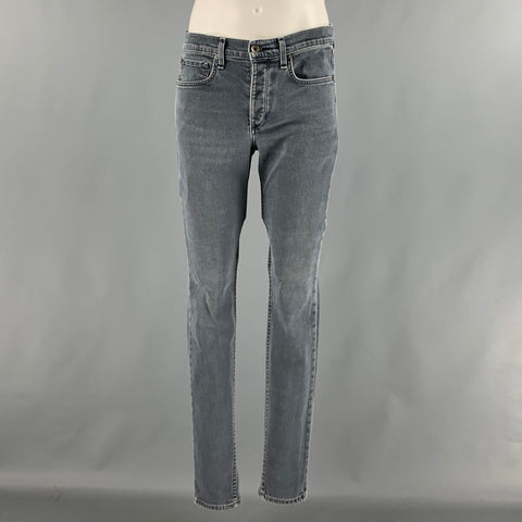 RAG & BONE Size 31 Grey Cotton Polyurethane Slim Button Fly Jeans