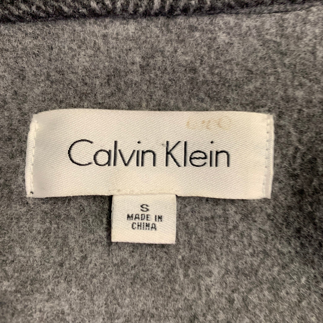 CALVIN KLEIN Size S Black Charcoal Herringbone Toggle Closure Coat