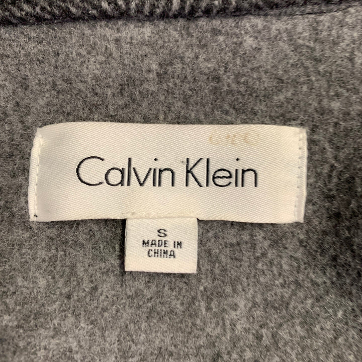 CALVIN KLEIN Size S Black Charcoal Herringbone Toggle Closure Coat