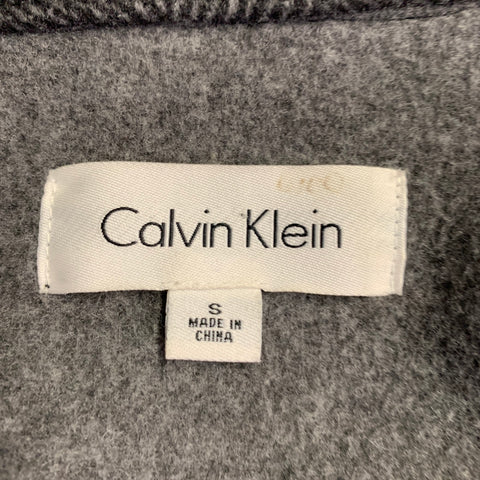 CALVIN KLEIN Size S Black Charcoal Herringbone Toggle Closure Coat