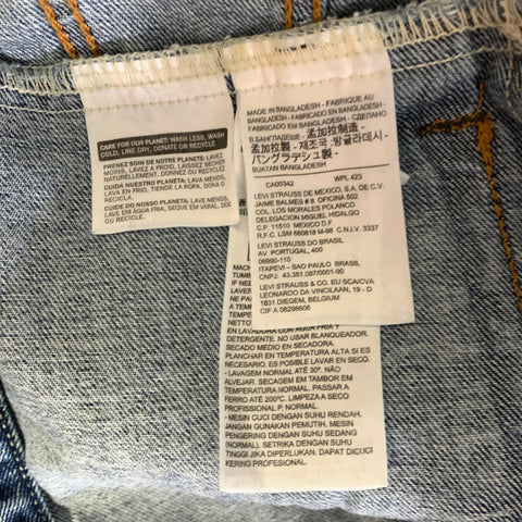 LEVI'S Size S Blue Washed Cotton Trucker Jacket