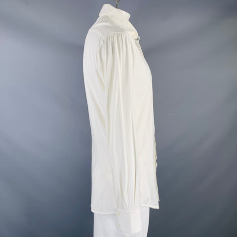 BRUNELLO CUCINELLI Size XL White Cotton Button Up Long Sleeve Shirt