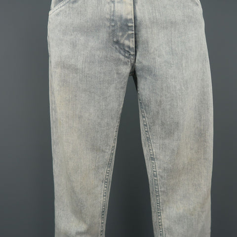 MAISON MARTIN MARGIELA Size 6 Light Grey Acid Wash Skinny Jeans