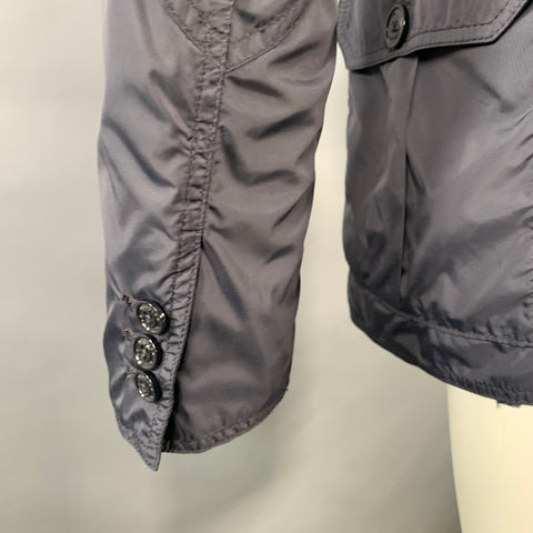 MONCLER Size M Navy Nylon Zip Buttons Windbreaker Jacket