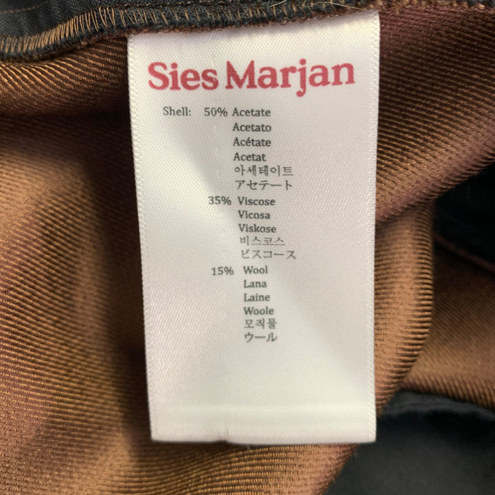 SIES MARJAN Size 34 Brown Acetate Blend Pleated Dress Pants