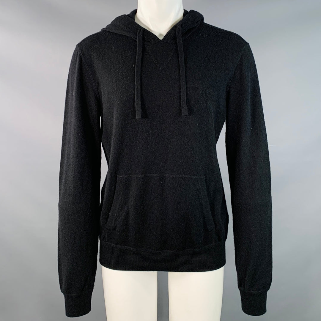 DOLCE & GABBANA Size M Black Knit Cashmere Hooded Sweatshirt