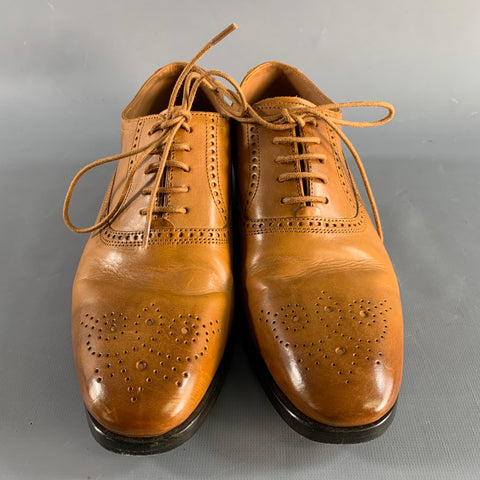 ALLEN EDMONDS Size 7 Tan Perforated Leather Oxford Lace Up Shoes