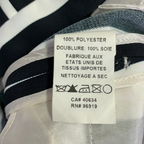 MARC JACOBS Size 6 Black White Polyester Stripe Pencil Skirt