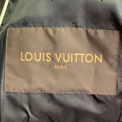 LOUIS VUITTON Size S Black Pebble Grain Bullhide Leather Zip Snaps Belted Jacket