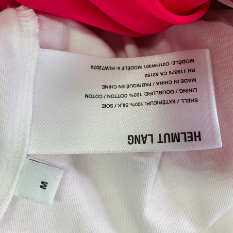 HELMUT LANG Size M Pink Silk Bubble Hem Skirt