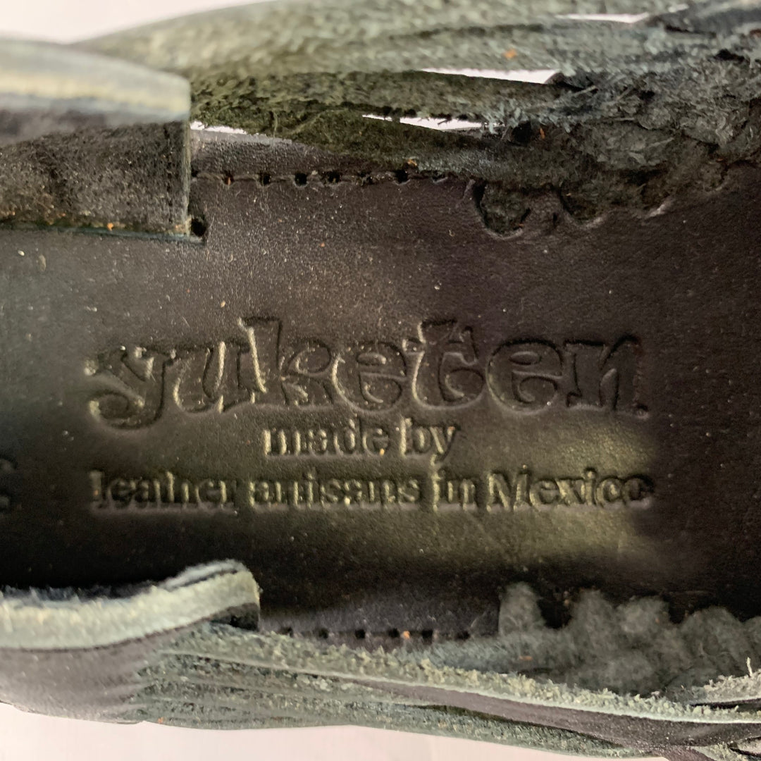 YUKETEN Size 9 Alejandro Black Woven Leather Huarache Loafers