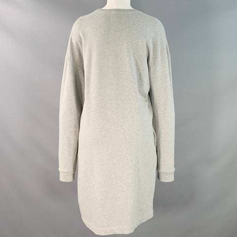 MCQ by ALEXANDER MCQUEEN Size S Grey Pink Green Cotton Embroidered Shift Sweatshirt Dress