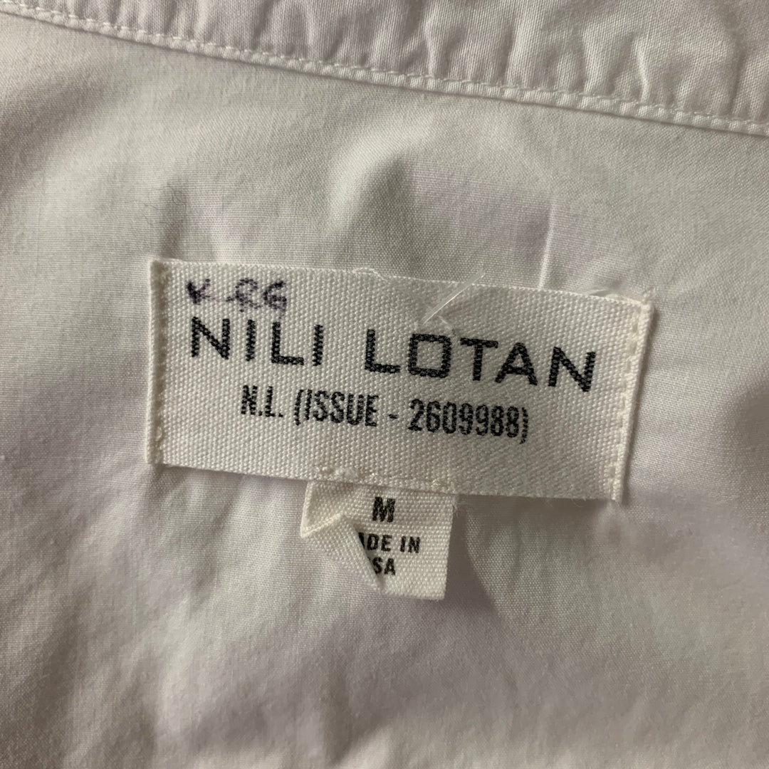 NILI LOTAN Size M White Cotton Relaxed Fit Shirt
