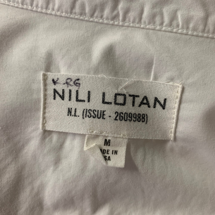 NILI LOTAN Size M White Cotton Relaxed Fit Shirt