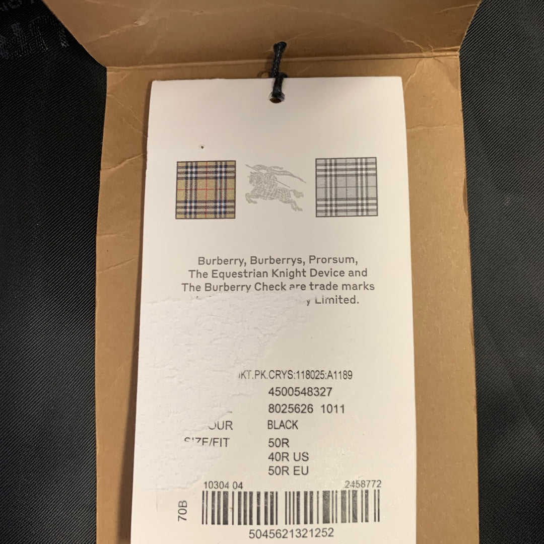 BURBERRY Size 40 Black Studded Mohair Wool Peak Lapel Sport Coat