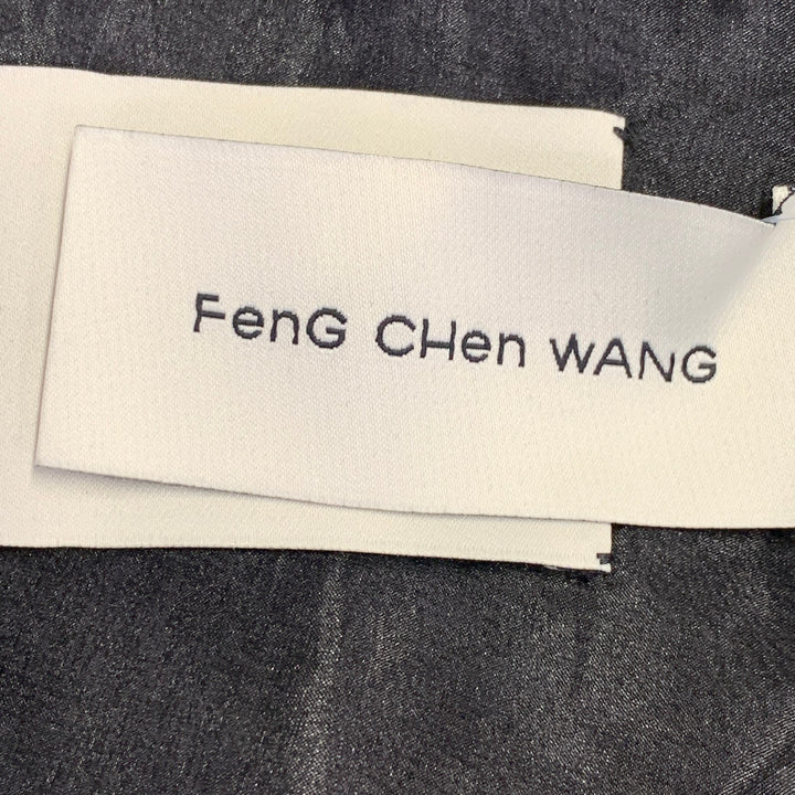 FENG CHEN WANG Size L Black Mixed Fabrics Wool Zip Up Vest