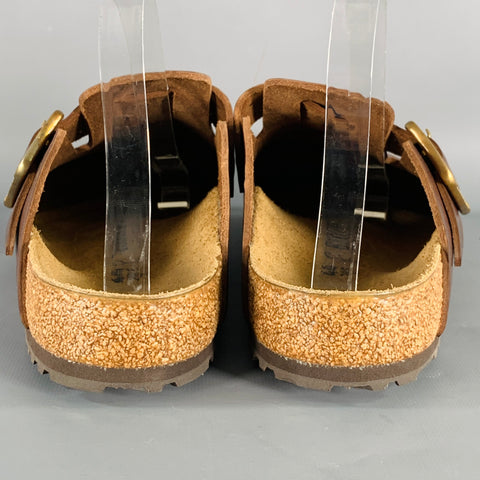 BIRKENSTOCK Size 11 Brown Gold Leather Slip On Sandals