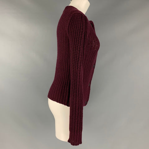 RALPH LAUREN Size S Burgundy Cashmere Cardigan