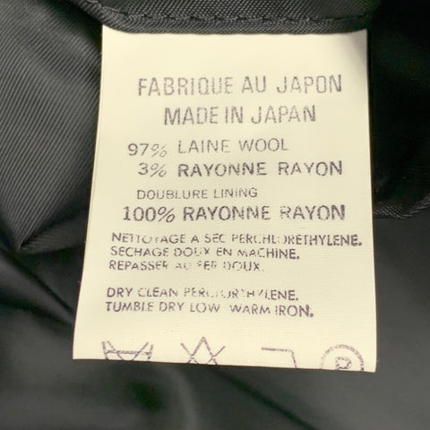 YOHJI YAMAMOTO Size S Black Grey Wool Blend Contrast Stitch Jacket