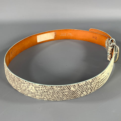 TARDINI Waist Size 28 White Black Lizard Leather Belt