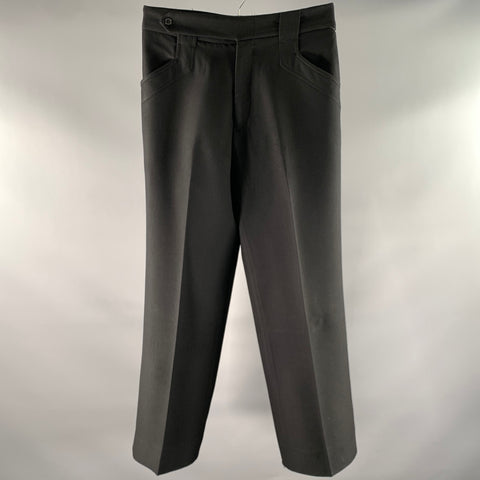 JOHN BARTLETT Size 30 Black Wool Relaxed Dress Pants