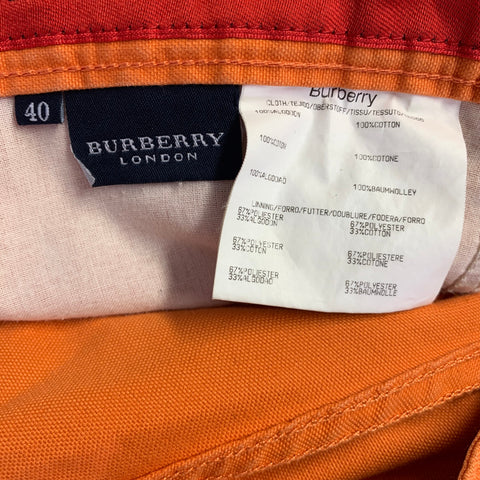 BURBERRY LONDON Size 32 Orange Cotton 5 Pockets Casual Pants