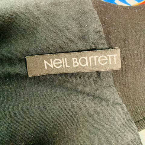 NEIL BARRETT Size L Black Multi Color Print Hooded Jacket