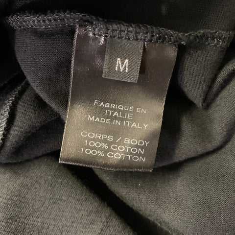 BALMAIN Size M Black Solid Cotton Distressed T shirt