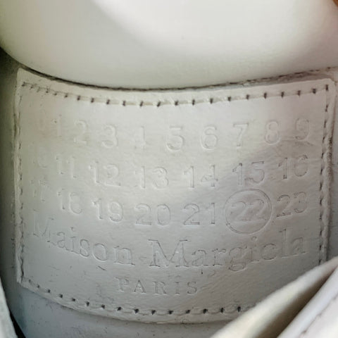 MAISON MARGIELA Size 8 White Leather Elastic Slip On Sneakers