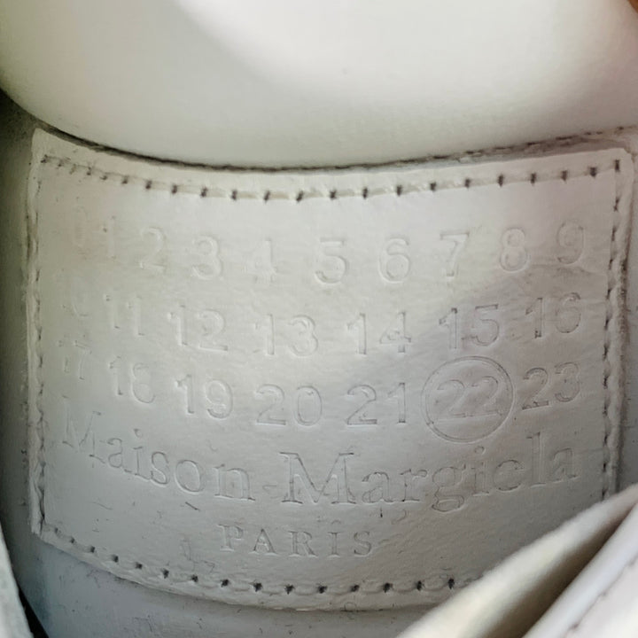 MAISON MARGIELA Size 8 White Leather Elastic Slip On Sneakers