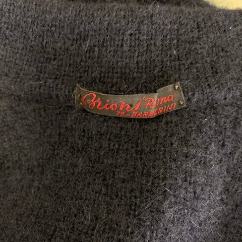 BRIONI Size M Navy Red Knitted Cashmere alpaca Buttoned Jacket