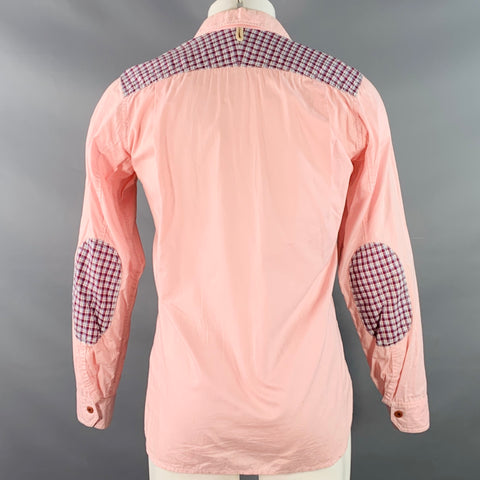 JUNYA WATANABE Size S Pink Multi Color Camo Plaid Two Pockets Long Sleeve Shirt