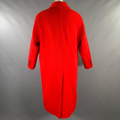 AMI by ALEXANDRE MATTIUSSI Size S Red Textured Virgin Wool Coat
