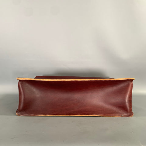 JACK SPADE Burgundy Solid Leather Messenger Bag