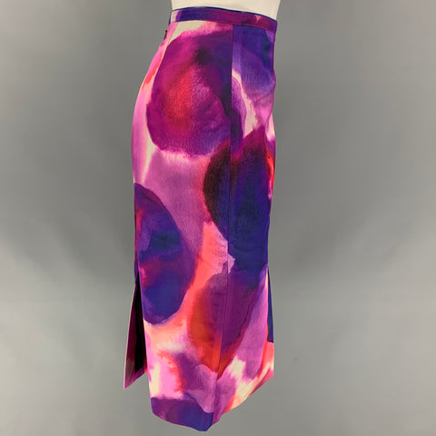BURBERRY PRORSUM Spring 2015 Size 4 Multi-Color Silk / Cotton Abstract Skirt